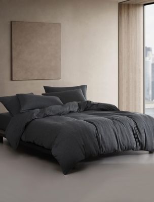 Modern Cotton Melange Jersey Comforter Set, Gunmetal Grey Heather