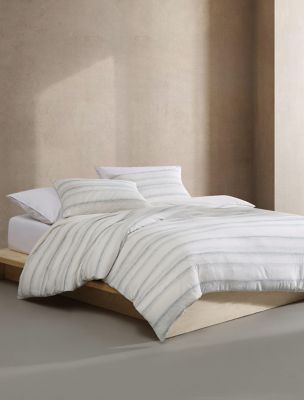 Strie Stripe Comforter Set, Off White