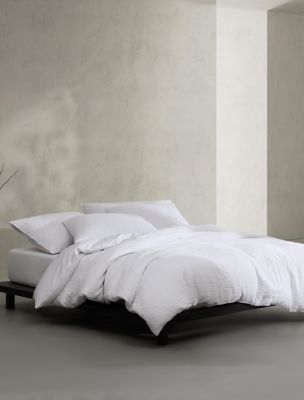 Washed Texture Comforter Set, White