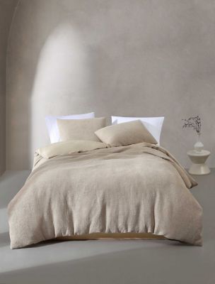 Microwaffle Comforter Set, Flax Beige