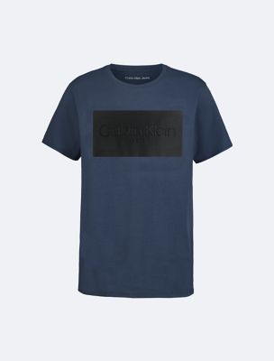 Boys Contrast Logo Graphic Classic T-Shirt, Blue Wave