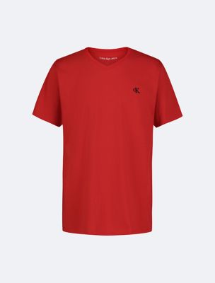 Boys Monogram Logo V-Neck T-Shirt, Racing Red
