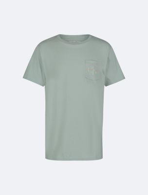 Boys Monogram Logo Pocket T-Shirt, Surf Green