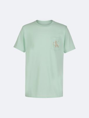 Boys Monogram Logo Pocket T-Shirt, Misty Jade