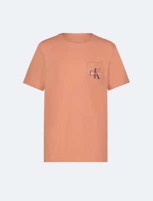 Boys Monogram Logo Pocket T-Shirt, Clay