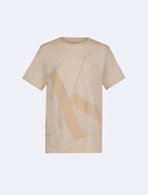 Boys Giant Monogram Logo Tee, Oatmeal