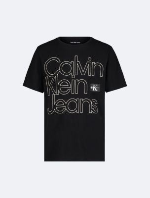Boys Outline Logo Graphic Classic T-Shirt, Black