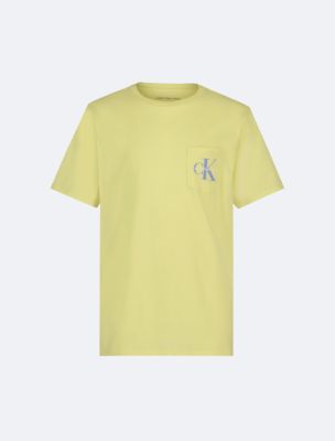 Boys Monogram Logo Pocket T-Shirt, Elfin Yellow