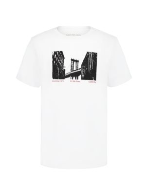 Boys Manhattan Bridge Graphic Classic T-Shirt, White
