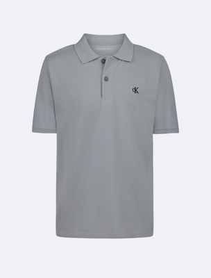 Boys Micro Pique Solid Polo Shirt, Quarry