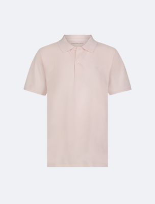Boys Classic Polo Shirt, Silver Peony