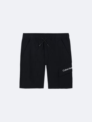 Pull-On Tech Cargo Shorts, Black
