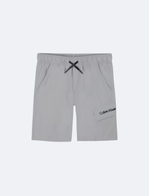 Pull-On Tech Cargo Shorts, Silver Gray
