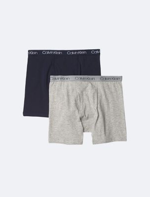 Boys Cotton Stretch 2-Pack Boxer Brief, Grey / Black