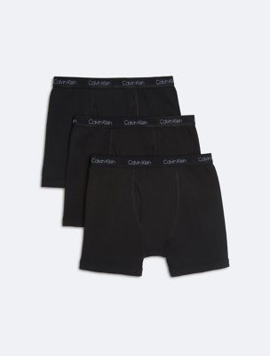Boys Cotton Stretch 3-Pack Boxer Brief, Black