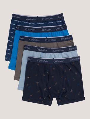 Boys Cotton Stretch 5-Pack Boxer Brief, Calvin Paper Airplane