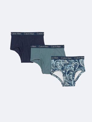 Boys Modern Cotton 3-Pack Brief, Navy / Cobalt / Blue Abstract