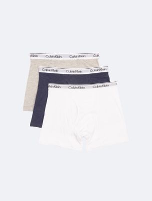 Boys Modern Cotton Stretch 3-Pack Boxer Brief, White / Blue Heather / Heather Grey