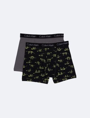 Boys Cotton Stretch 2-Pack Boxer Brief, Black / Grey