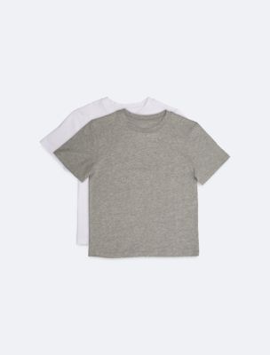 Boys Cotton 2-Pack T-Shirt, Heather Grey / White