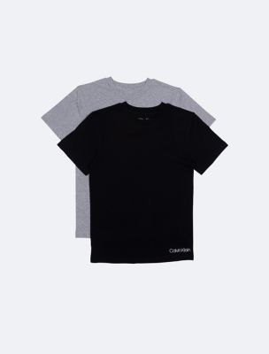 Boys Cotton 2-Pack T-Shirt, Black/Heather Grey
