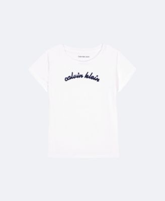 Girls Embroidered Logo Classic T-Shirt , White