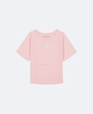 Girls Monologo Slim Baby Tee, Brown Smoke