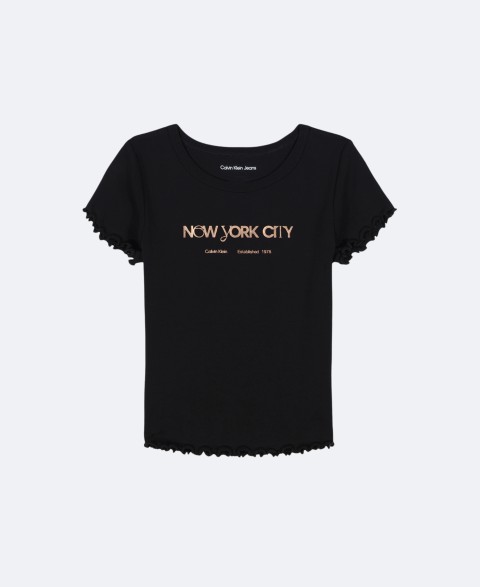 Детские футболки Calvin Klein Girls New York City Logo Graphic Classic T-Shirt