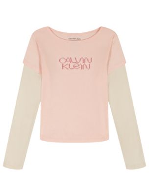 Girls Logo Graphic Layered T-Shirt, Hierloom Rose