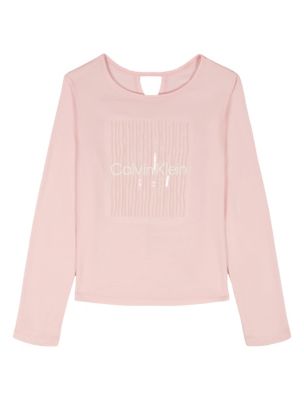 Girls Sequin Logo Graphic T-Shirt, Cranberry/Cordovan