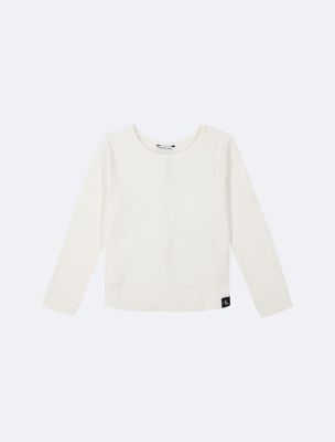 Girls Ribbed Classic T-Shirt, Antique White