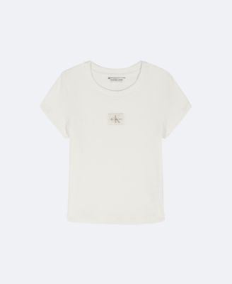 Girls Woven Monologo Classic T-Shirt, Bellato/Alabaster