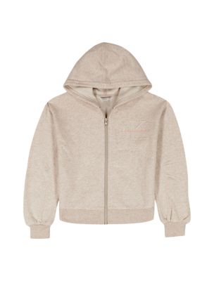 Girls Fleece Zip Hoodie, Heather