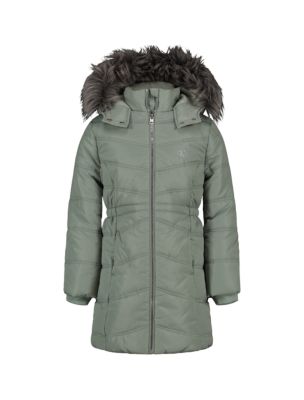 Girls Hooded Puffer Jacket, Forest