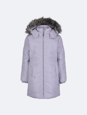 Girls Hooded Puffer Jacket, Cosmic Sky