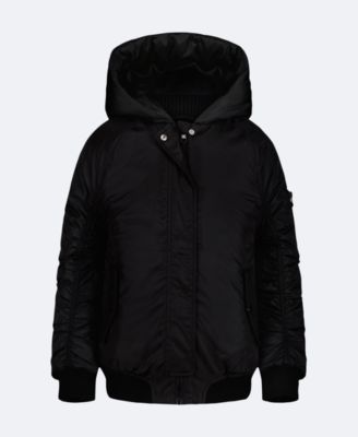 Girls Hooded Bomber Jacket, Ck Black