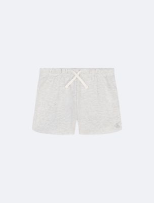 Girls Fleece Logo Lounge Shorts, Silver Heather