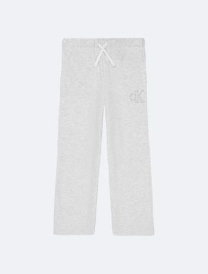Girls Fleece Logo Lounge Pants, Silver Heather