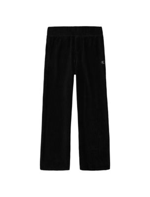 Girls Velour Rib Pants, Cellar/Slvr