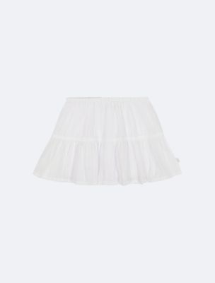 Girls Seersucker Skort, White