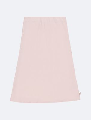Girls Satin Midi Skirt, Crystal Pink