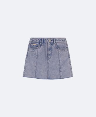 Girls Denim Mini Skirt , Light Lilac