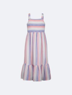 Girls Stripe Maxi Dress, Multi Stripe
