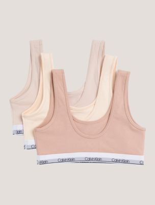 Бралетт для детей, мягкая чашка, хлопок, стрейч, 3 шт. — Calvin Klein — фото 2