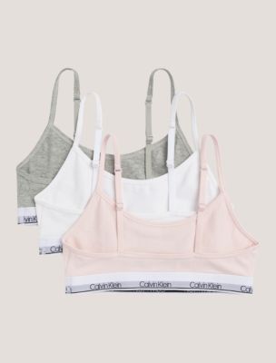Бралетт для детей, мягкая чашка, хлопок, стрейч, 3 шт. — Calvin Klein — фото 2