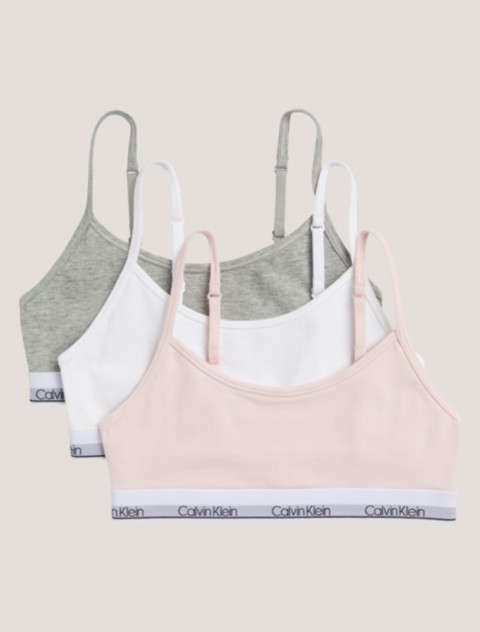 Бралетт для детей, мягкая чашка, хлопок, стрейч, 3 шт. — Calvin Klein