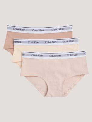Girls Cotton Stretch 3-Pack Hipster, Crystal Pink Multi
