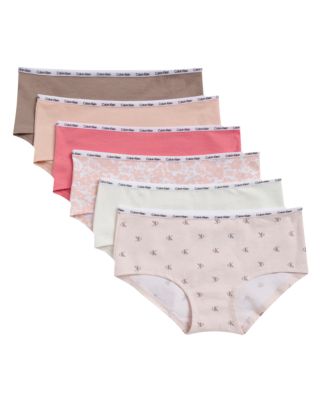 Girls Cotton Stretch 6-Pack Hipster, Floral Ck Mono