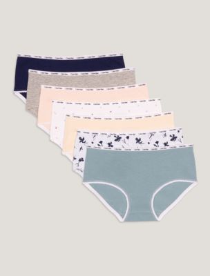 Girls Picot Trim 7-Pack Hipster, Multi