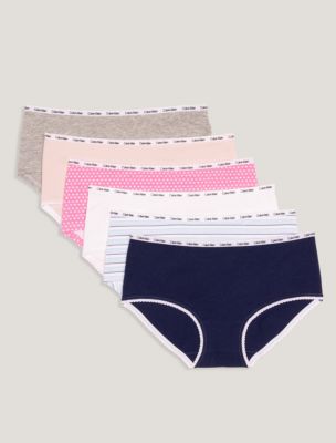 Girls Picot Trim 6-Pack Hipster, Multi
